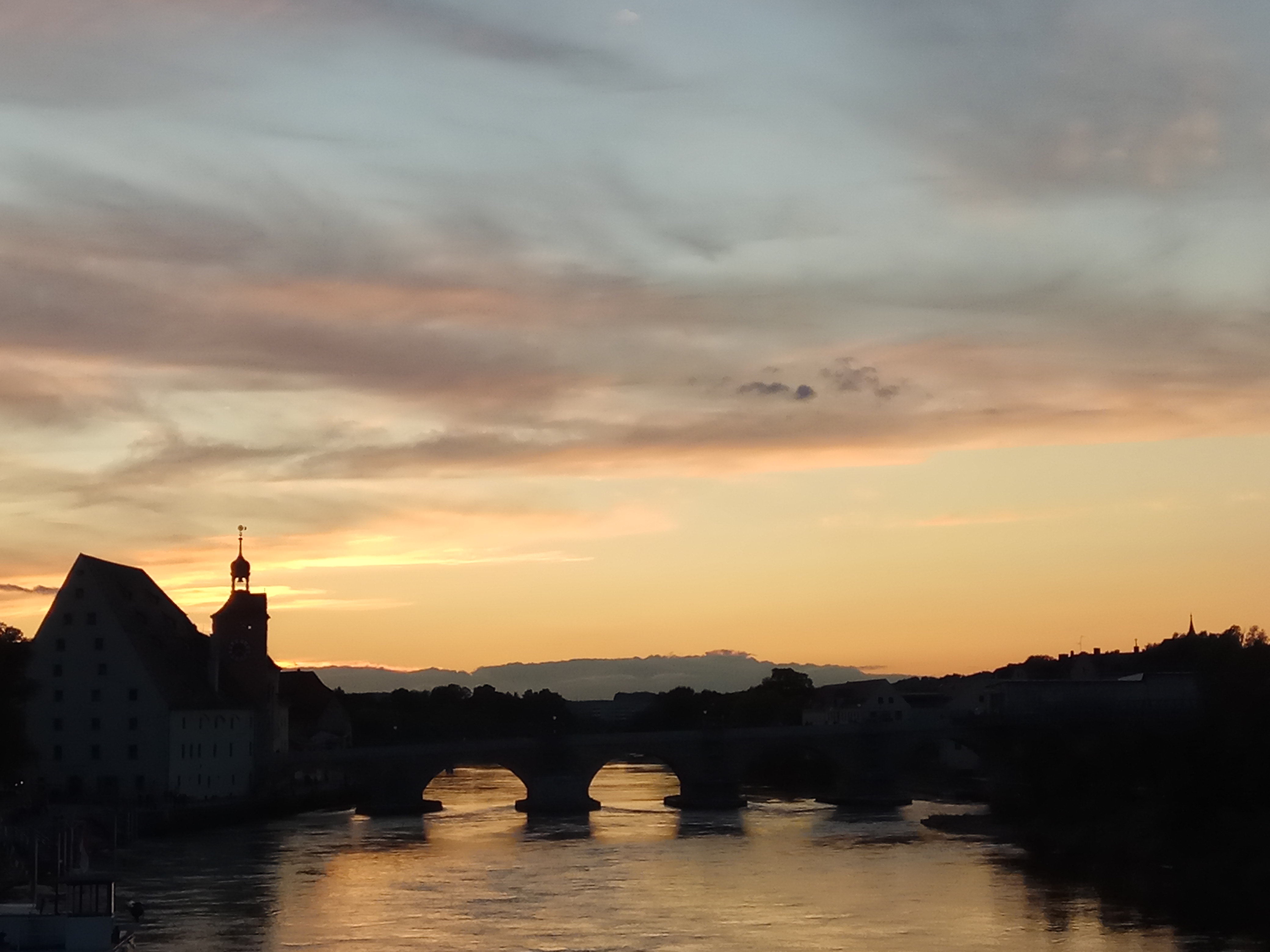 Regensburg river sunset, Germany